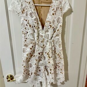 Bella Luxx White Lace Romper